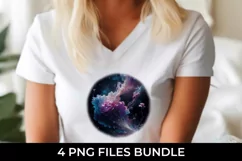 Galaxy Freezia Flowers T-shirt Sublimation PNG Product Image 3