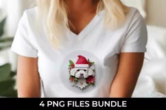 3D Christmas Maltese Dog T-shirt Sublimation PNG Product Image 3