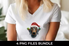 3D Christmas Doberman Dog T-shirt Sublimation PNG Product Image 3