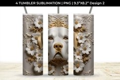 3D white Floral Saint Bernard Dog Tumbler Wrap 20 oz Product Image 3