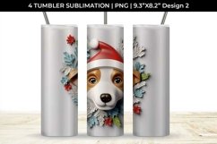 3D Christmas Jack Russell Dog Tumbler Wrap 20 oz Sublimation Product Image 3