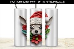 3D Christmas Chihuahua Dog Tumbler Wrap 20 oz Sublimation Product Image 3