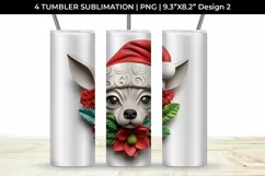 3D Christmas Chihuahua Dog Tumbler Wrap 20 oz Sublimation Product Image 3