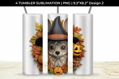 3D Halloween Chihuahua Dog Tumbler Wrap 20 oz Sublimation Product Image 3