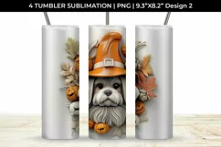 3D Halloween Shih Tzu Dog Tumbler Wrap 20 oz Sublimation PNG Product Image 3