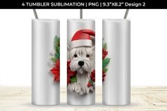 3D Christmas Westie Dog Tumbler Wrap 20 oz Sublimation PNG Product Image 3