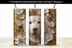 3D white Floral Golden Retriever Dog Tumbler Wrap 20 oz Product Image 3
