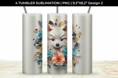 3d Floral Fantasy Pomeranian Tumbler Wrap Sublimation PNG Product Image 3