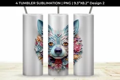 3d Floral Fantasy Chihuahua Tumbler Wrap Sublimation PNG Product Image 3