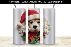 3D Christmas Cocker Spaniel Dog Tumbler Wrap 20 oz PNG Product Image 3