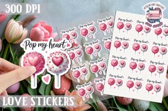 Love sticker Sheet Valentine Day Lovers Funny Sweets PNG Product Image 1