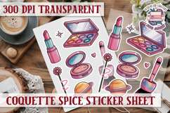 Coquette Spice sticker sheet Flowers Scrapbook PNG Bows Product Image 1
