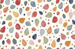 Watercolor Pebbles or Terrazzo Pattern Background Wallpaper Product Image 1