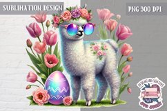 Cute Easter Animal Sublimation Design PNG Spring Eggs Bunny Product Image 1