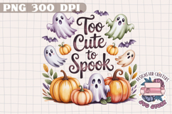 Halloween Cute Watercolor Clipart PNG Pastel Ghost Design Product Image 1