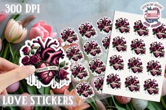 Love sticker Sheet Valentine Day Lovers Gothic Skull PNG Product Image 1