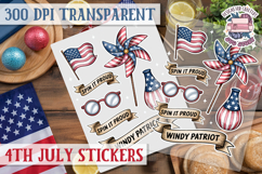 4th July sticker sheet USA Scrapbook PNG Independent Day Product Image 1