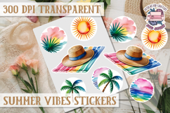 Summer sticker sheet Scrapbook PNG Flowers Vibe Fruits Product Image 1