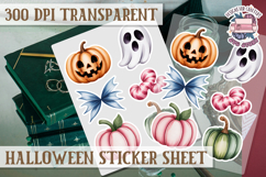Halloween sticker sheet Creepy Scrapbook PNG Funny Skulls Product Image 1