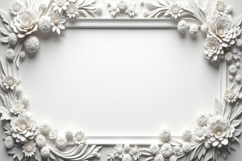 White Floral Frame Background Product Image 1
