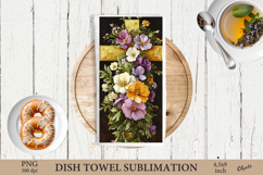 Watercolor Easter Cross Dish Towel Sublimation PNG Product Image 1