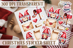 Christmas Sticker Sheet Watercolor Winter Holiday PNG Product Image 1