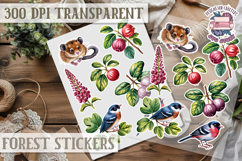 Forest Animals sticker sheet Scrapbook PNG Nature Watercolor Product Image 1