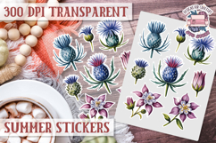 Summer Vibes sticker sheet Beach Scrapbook PNG Flowers Product Image 1