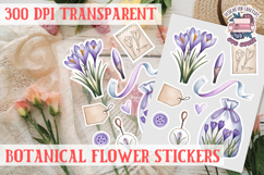 Flowers sticker sheet Spring Botanical Summer Scrapbook PNG Product Image 1