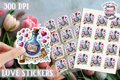 Love sticker Sheet Valentine Day Sign Lettering PNG 14 feb Product Image 1