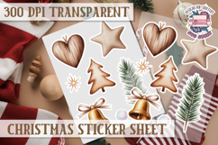 Christmas Watercolor Sticker Sheet Winter Cute Holiday PNG Product Image 1