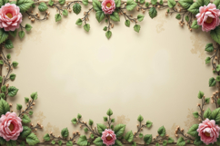 Pink Flowers Border Background Wallpaper Product Image 1