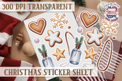 Christmas Watercolor Sticker Sheet Winter Cute Holiday PNG Product Image 1