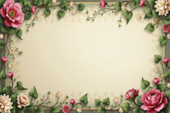 Digital Floral Frame Background Wallpaper Product Image 1