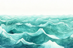 Watercolor Ocean Wave Background Wallpaper Product Image 1