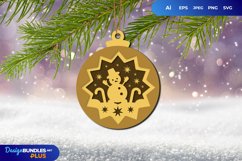 Happy Snowman in Round, Layered Christmas Ornament Product Image 1