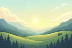 Peaceful Mountain Landscape Background Wallpaper Product Image 1