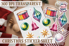 Christmas Watercolor Sticker Sheet Winter Cute Holiday PNG Product Image 1