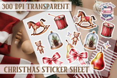 Christmas Watercolor Sticker Sheet Winter Cute Holiday PNG Product Image 1