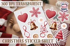 Christmas Watercolor Sticker Sheet Winter Cute Holiday PNG Product Image 1