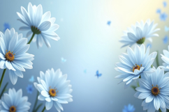Blue Daisies Flowers Background Wallpaper Product Image 1