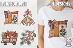 Fall Patchwork Clipart PNG Sublimation 4 Designs Product Image 1