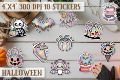 Halloween sticker Kawaii PNG pastel holographic foil Product Image 1