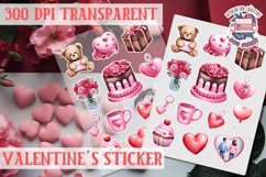 Love sticker Sheet Valentine Day Lovers Funny Heart PNG Product Image 1