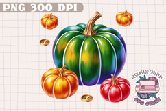 Autumn Pumpkin Sublimation design Fall Decorative Color PNG Product Image 1