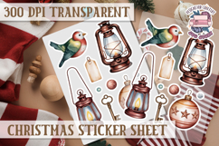 Christmas Watercolor Sticker Sheet Winter Cute Holiday PNG Product Image 1