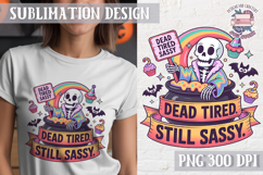 Halloween Skeleton Clipart PNG Sublimation Colored Sarcastic Product Image 1