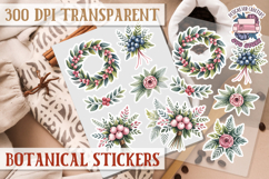 Botanical sticker sheet Spring Botanical PNG flowers Product Image 1