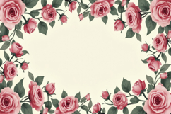 Pink Rose Floral Border Background Product Image 1