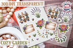 Cozy Garden sticker sheet Flowers Botanical PNG Cute Product Image 1